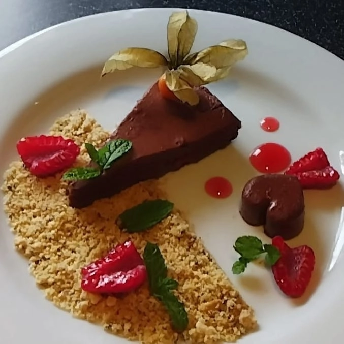 Chocolate Raspberry Delice & Clotted Cream, Chocolate Dirt (Gf)
