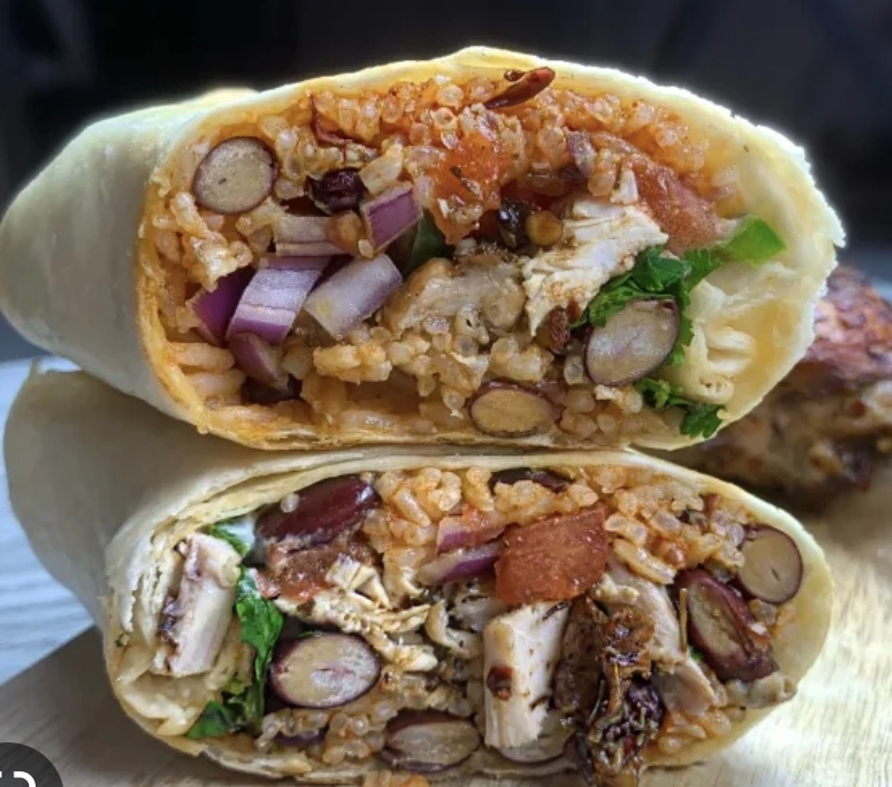 Jerk Chicken Roti Burritos 