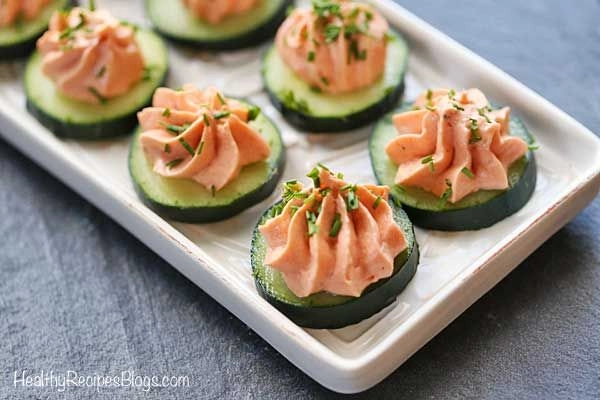 Smoked Salmon Mousse On Cucumber