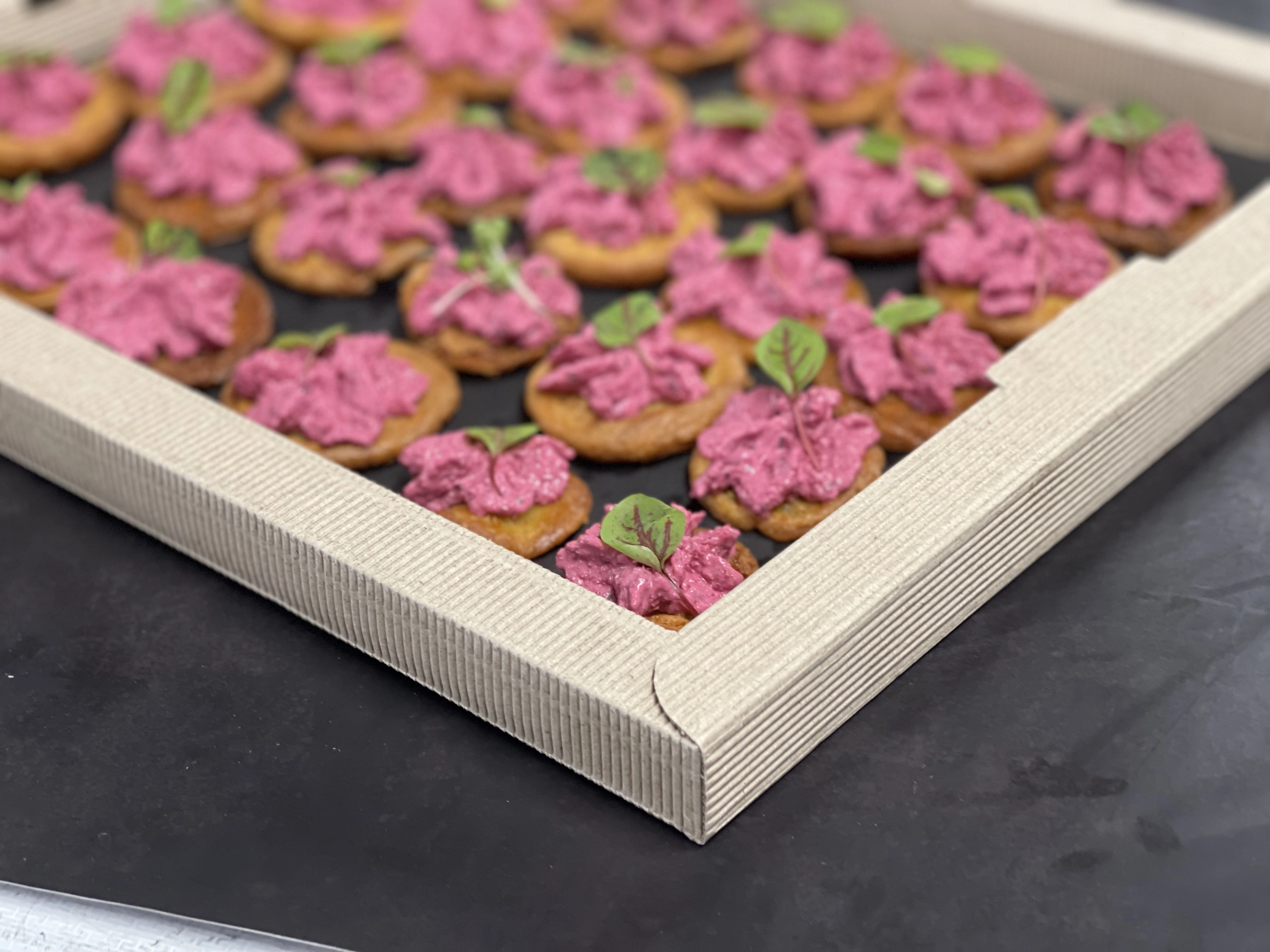 Chick Pea Crust With Beetroot Hummus