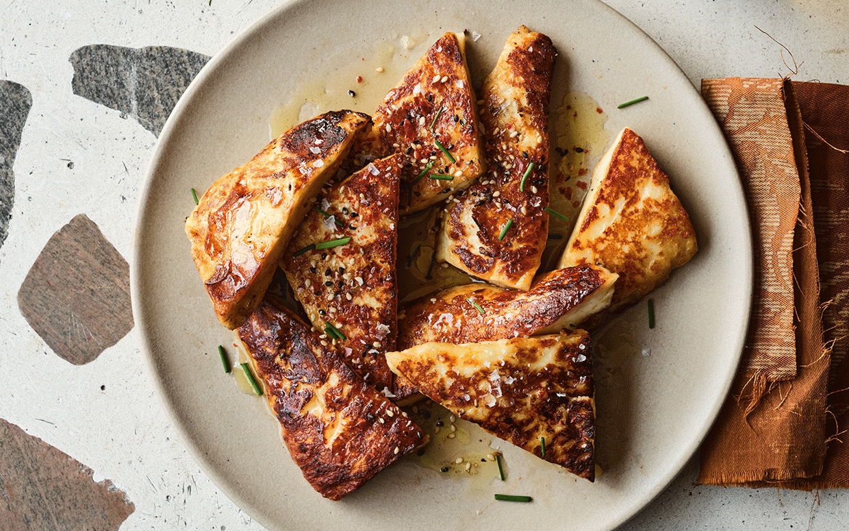 Halloumi With Black Sesame Honey(V)