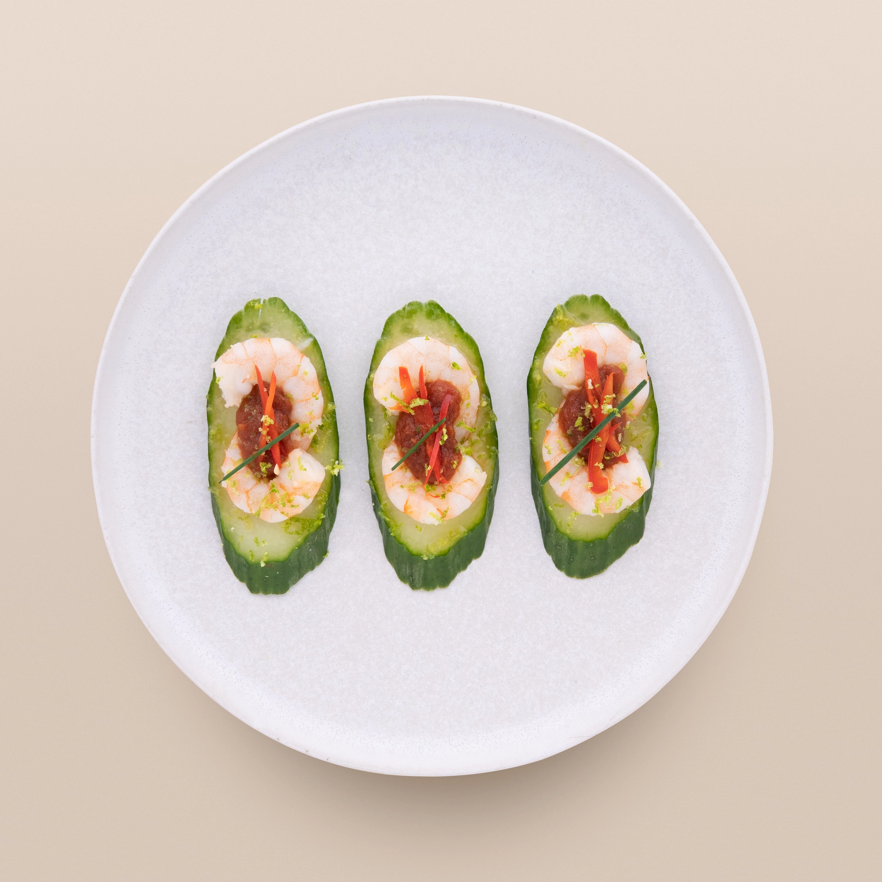 Bloody Mary Prawn & Cucumber Bites