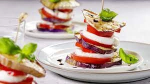 Aubergines And Mozzarella Slices