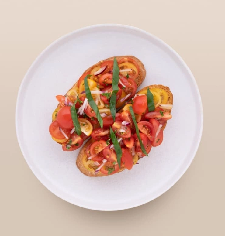 Bruschetta, Burrata, Basil And Tomatoes (Ve)