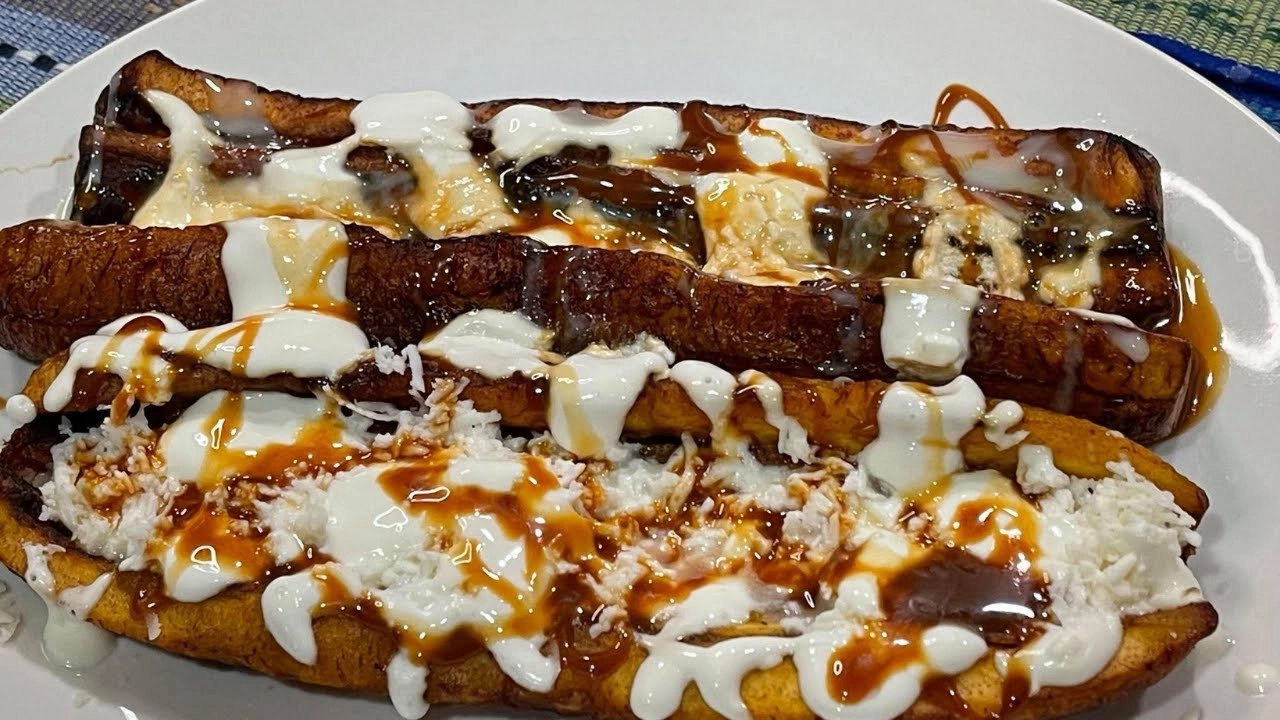 Platano Frito Con Leche Condensada Y Chocolate