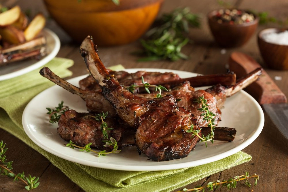 Lamb Chops Marinated In Honey And Lemon Scent