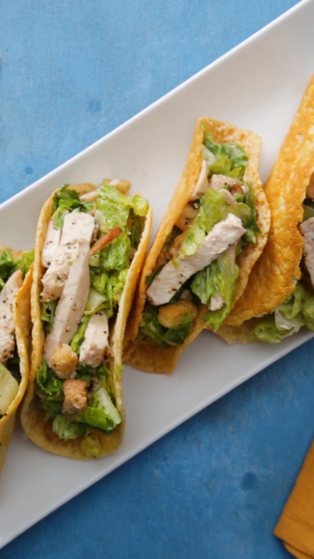 Cesar Salad Tacos Served With Chicken