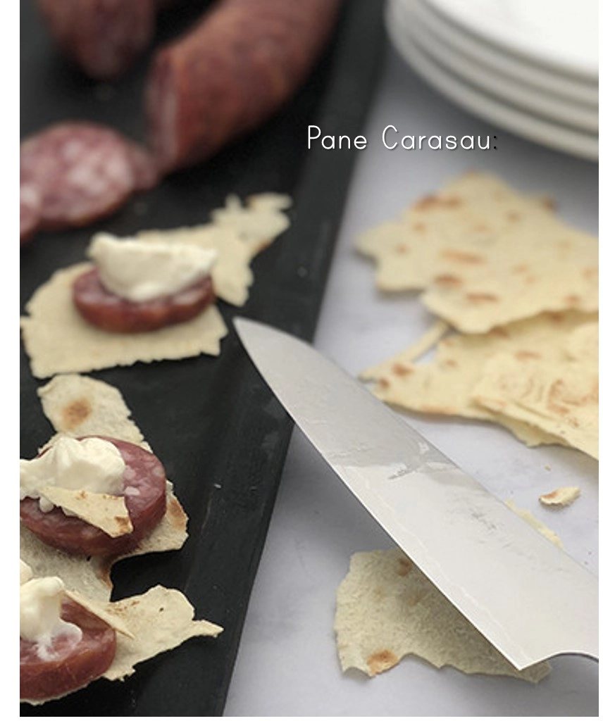Pane Carasau: “With Pecorino Crema & Salami”