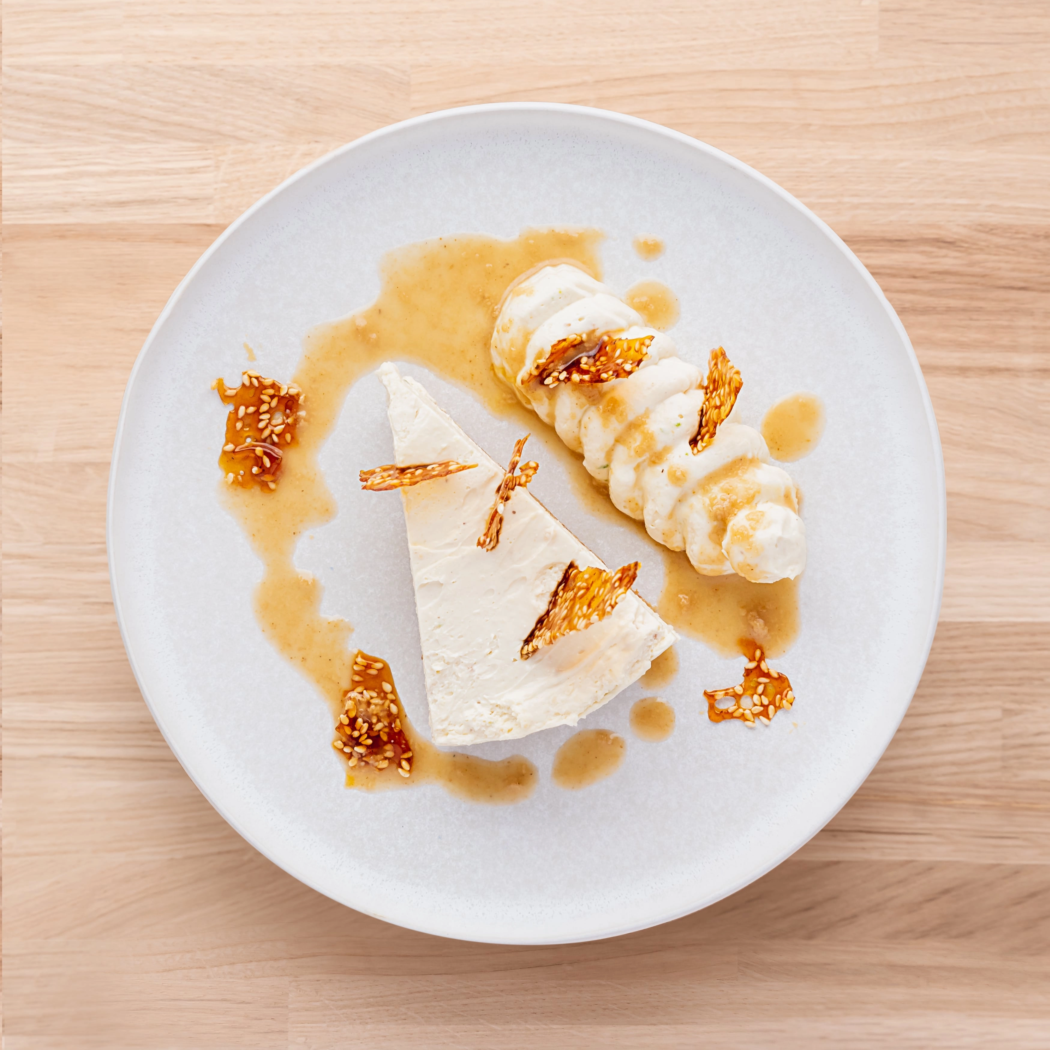 Tahini & Lime Cheesecake With A Sesame Brittle