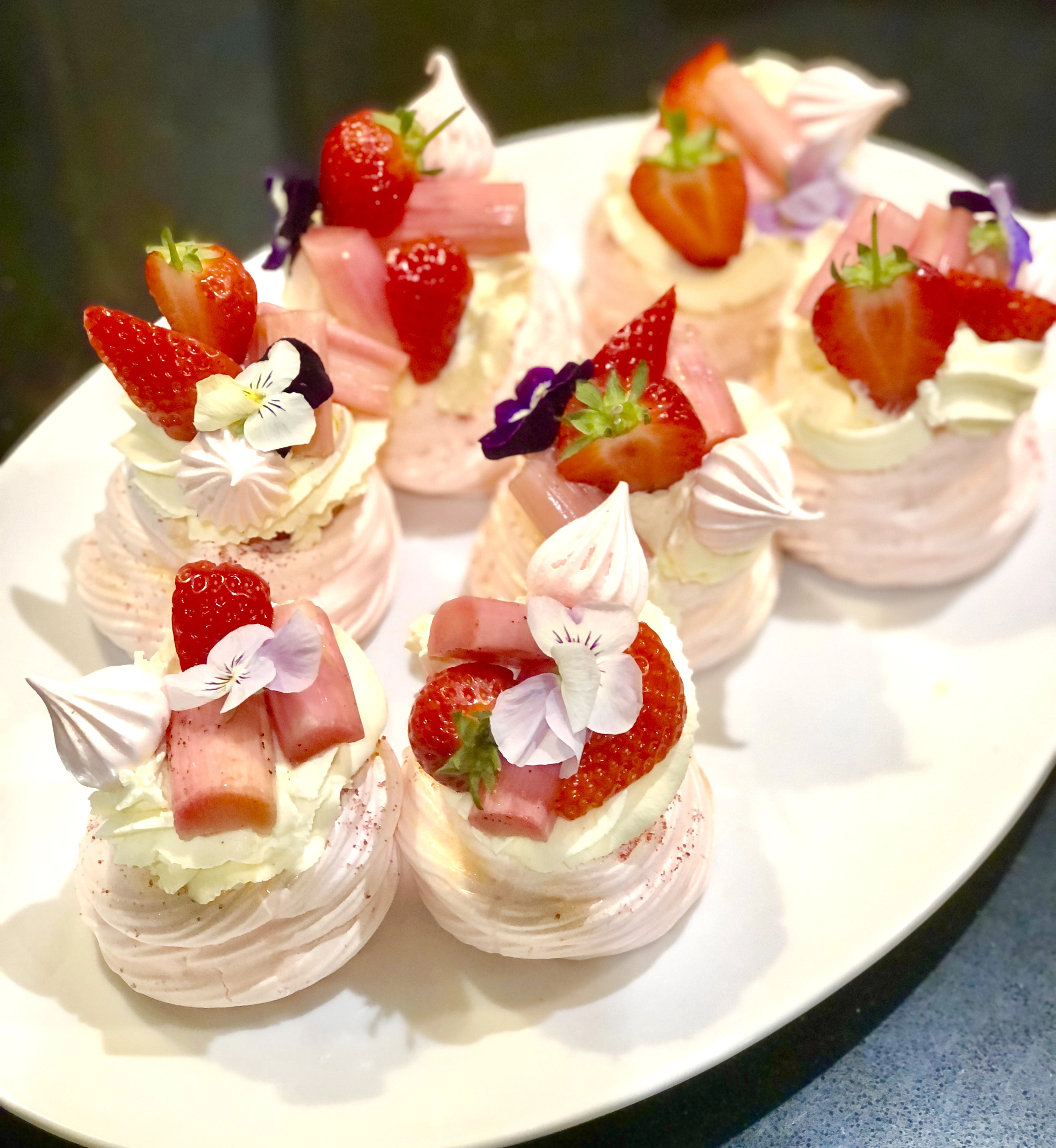 Rosewater Pink Pavlova With Crème Chantilly And Fresh Ripe Strawberries
