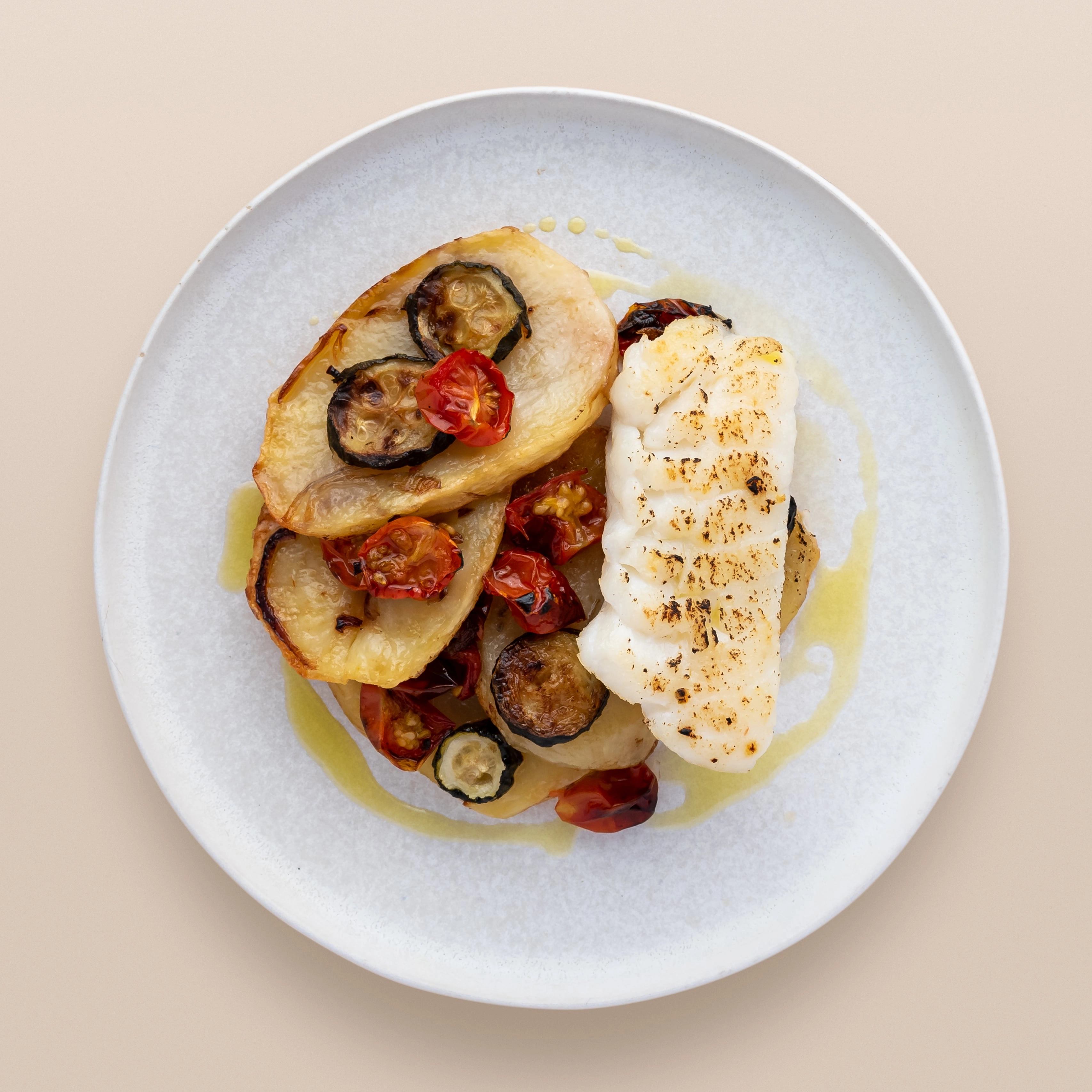 Mediterranean Style Fish With Baked Potatoes