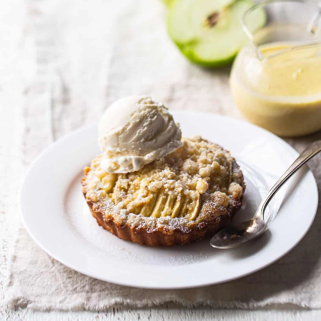 Apple Tart, Vanilla Custard And Vanilla Ice Cream 