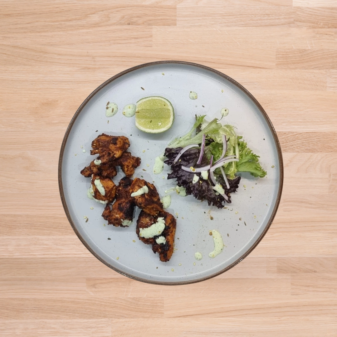 Tikka Spiced Chicken Kebabs.
