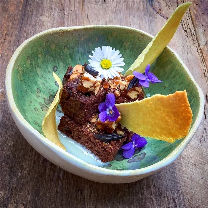 Choco-Coffee Brownies & Salted Caramel Peanut Ice Cream 