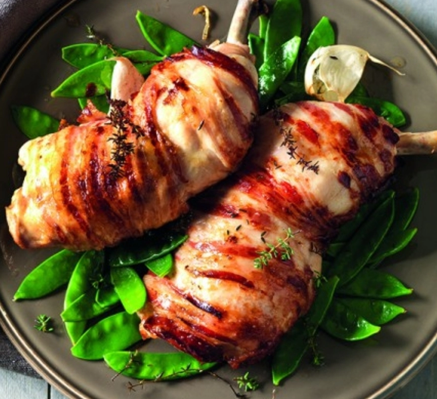 Pancetta Wrapped Chicken Legs