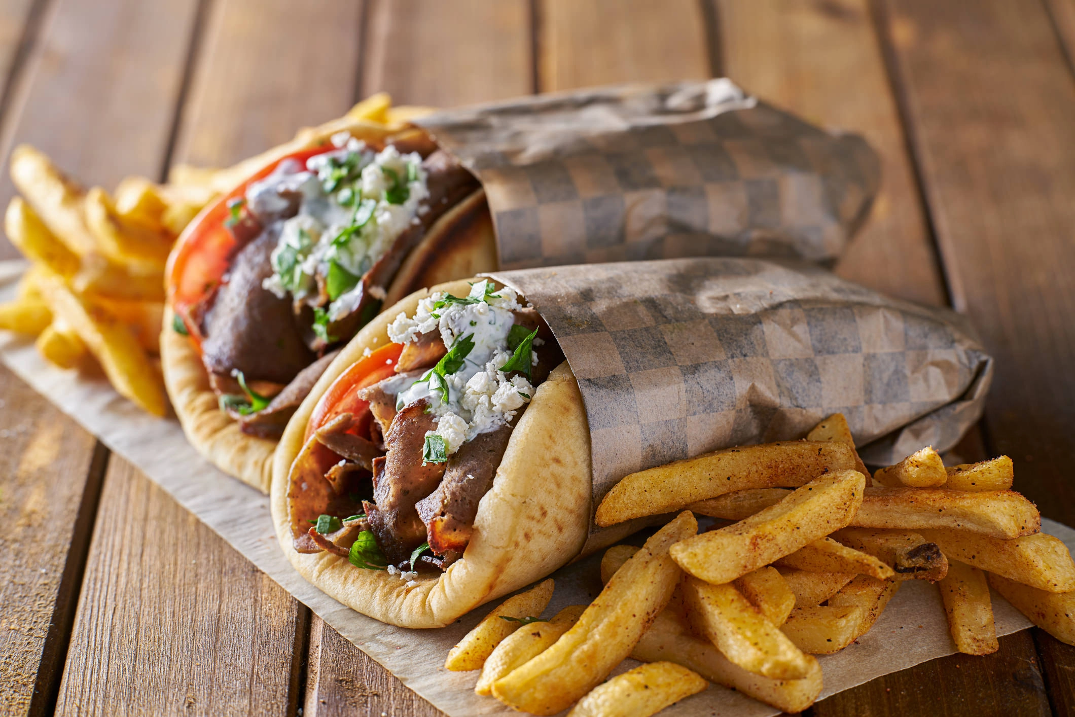 Classic Greek Style Chicken Gyros .