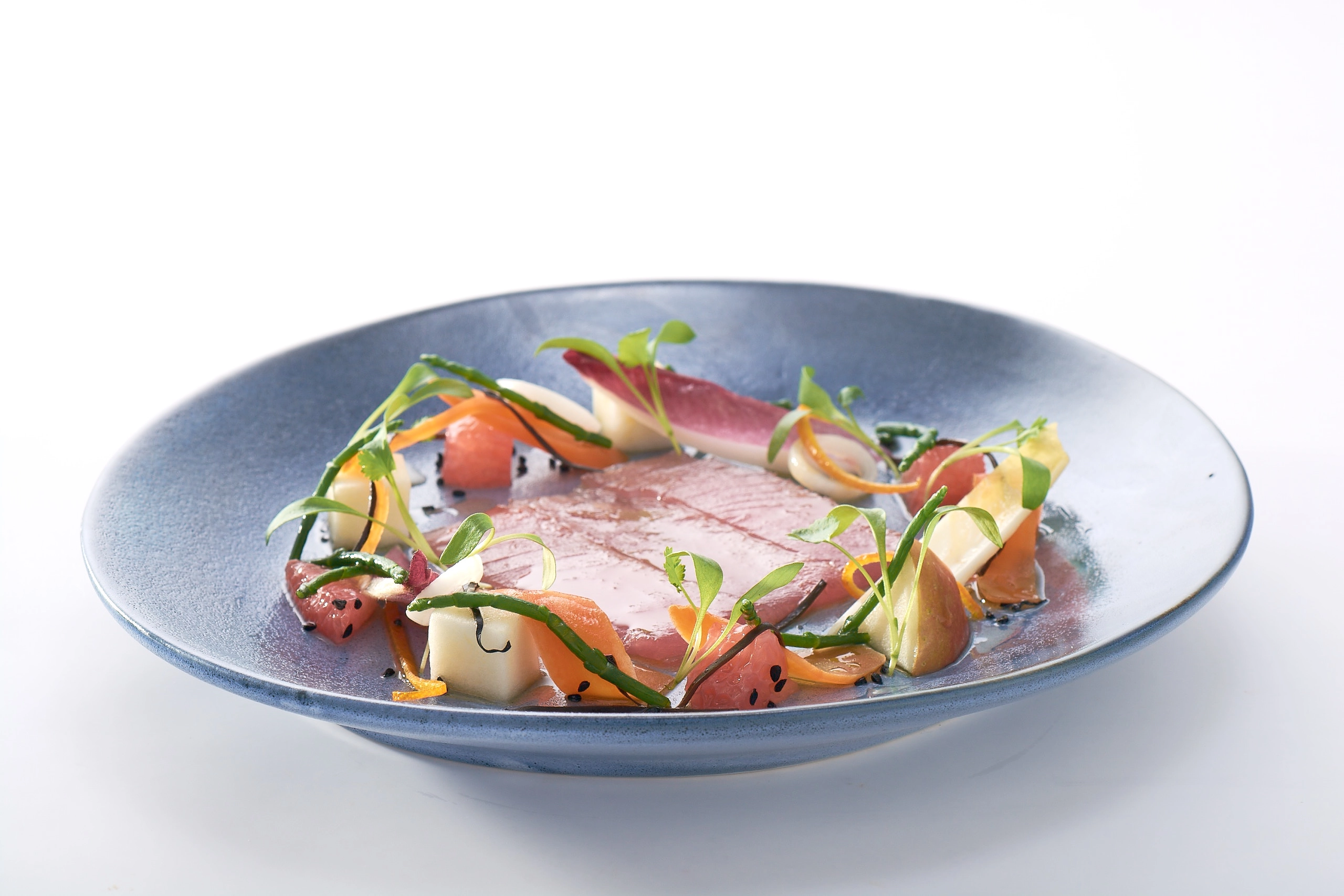 Tuna Carpaccio With Grapefruit, Apple & Samphire