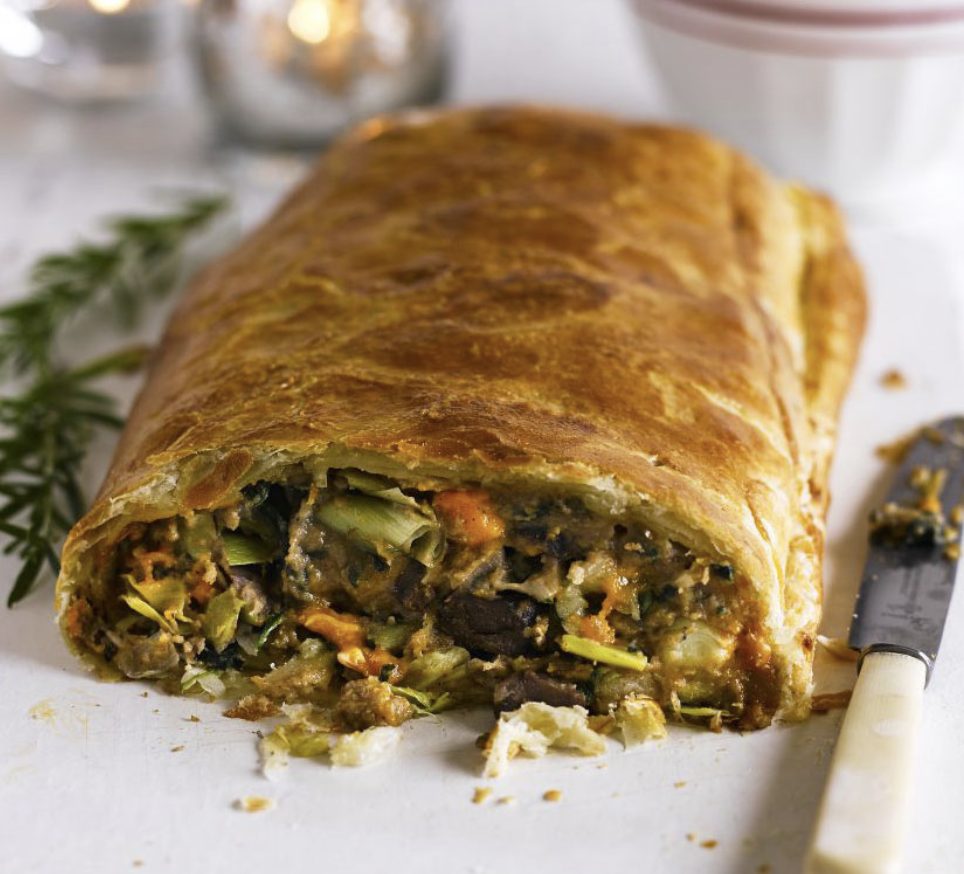Chestnut, Spinach And Blue Cheese En Croute (V)
