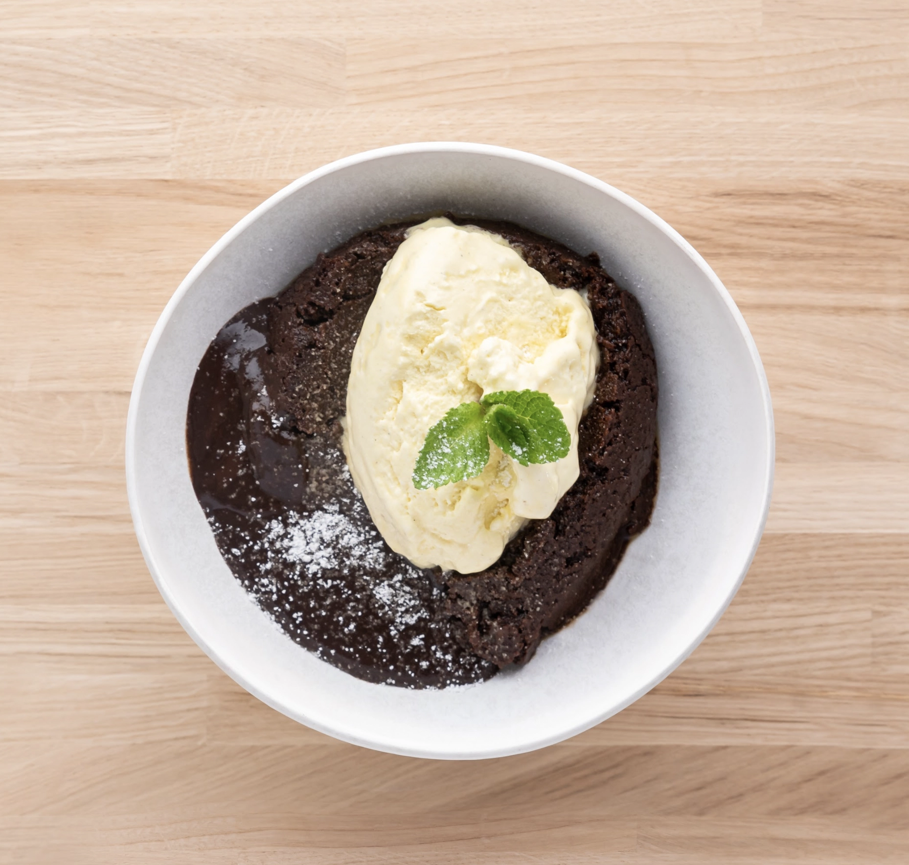 Molten Chocolate Fondant Orange Purée Honeycomb, Ice Cream