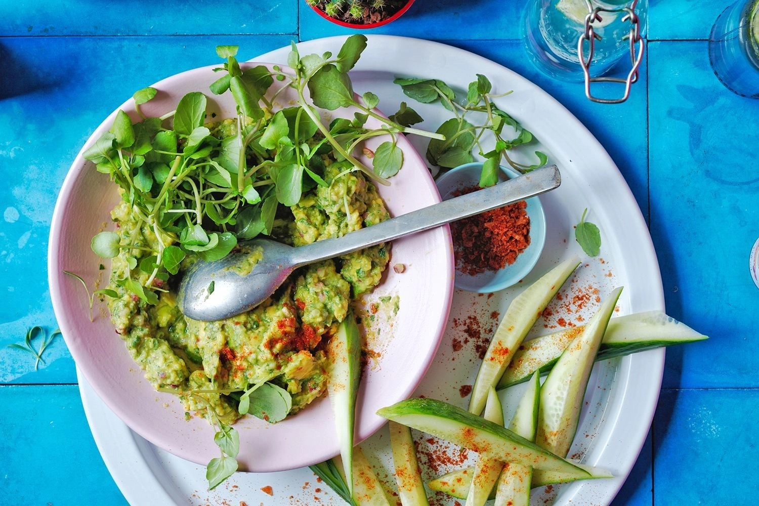Guacamole With Spiced Cucumber