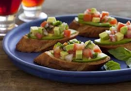 Avocado And Tomato Bruschetta /Wild Rocket / Truffle Balsamic Glaze