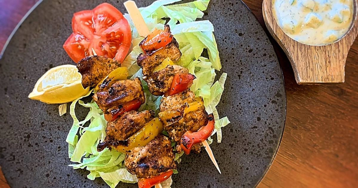 Souvlaki Kotopoulo Chicken Skewers.