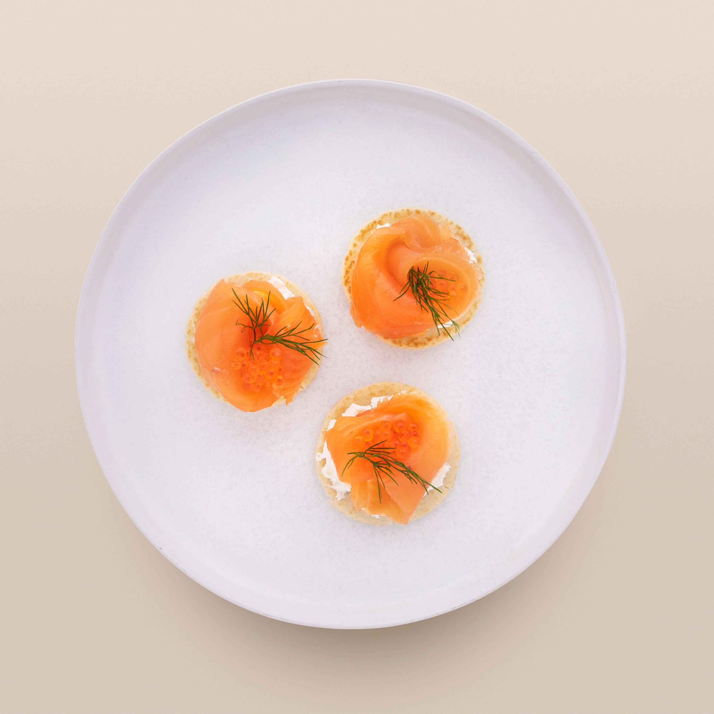 Smoked Salmon, Sour Cream And Caviar Blini