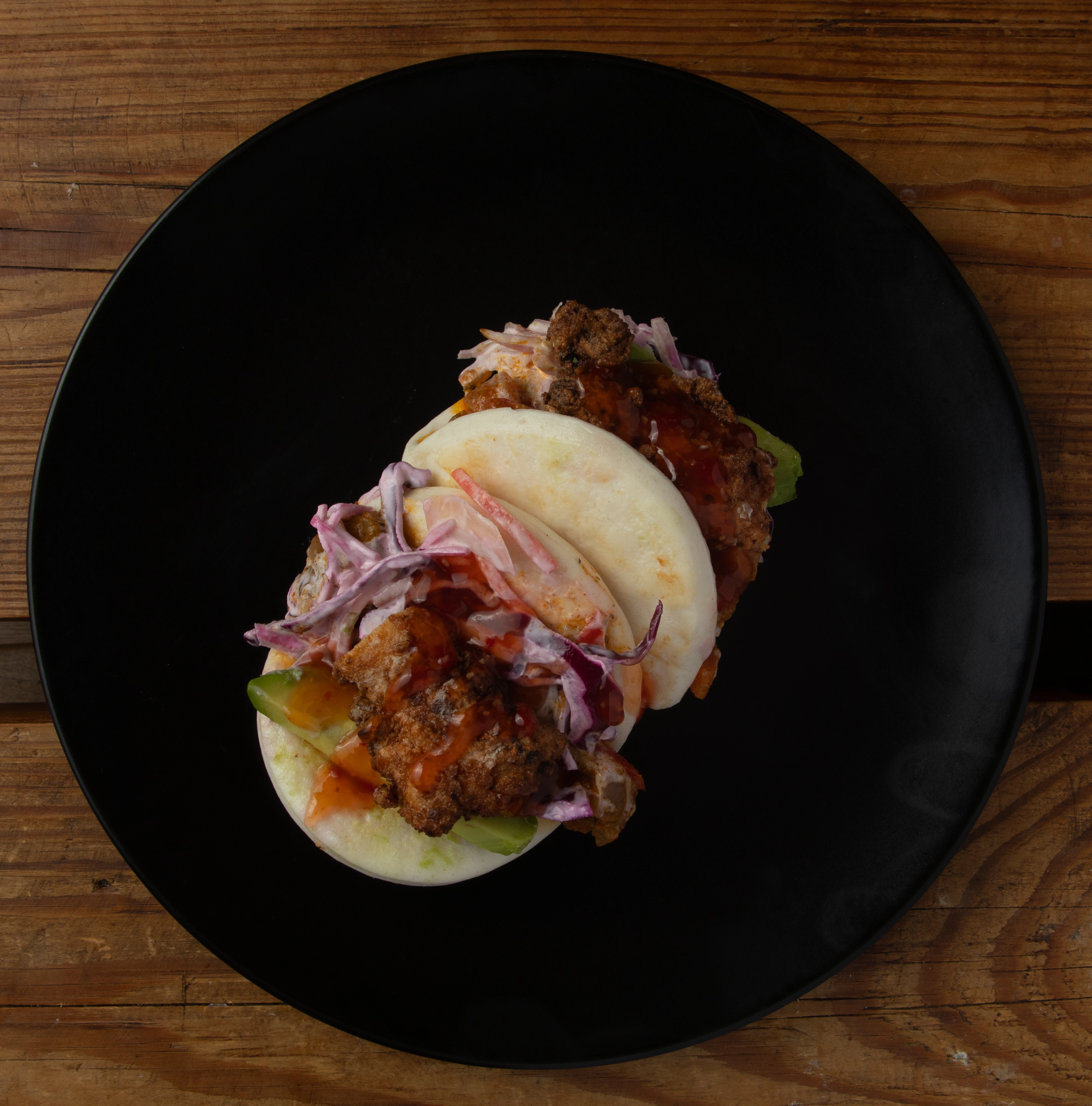 Spicy Breaded Chicken With Sweet Chili And Coleslaw Bao Bun