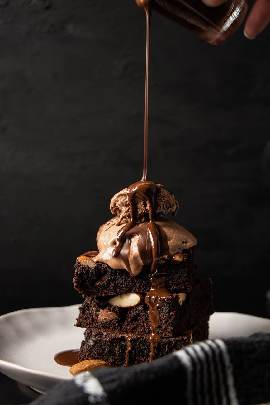 Luxury Chocolate Brownies With Vanilla Ice-Cream