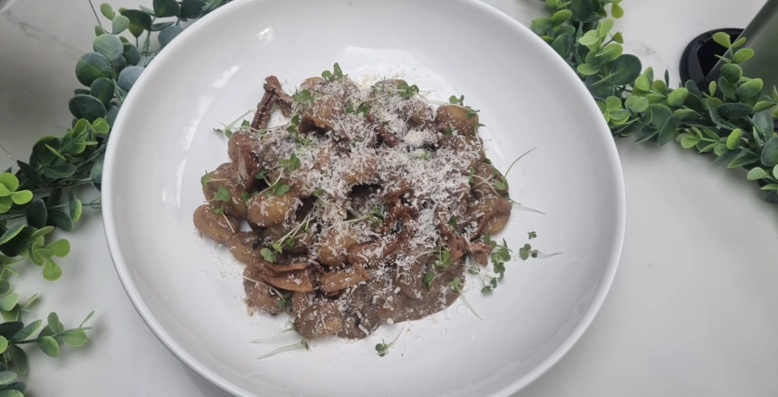 Crispy Gnocchi With Creamy Porcini Mushroom Sauce (V)