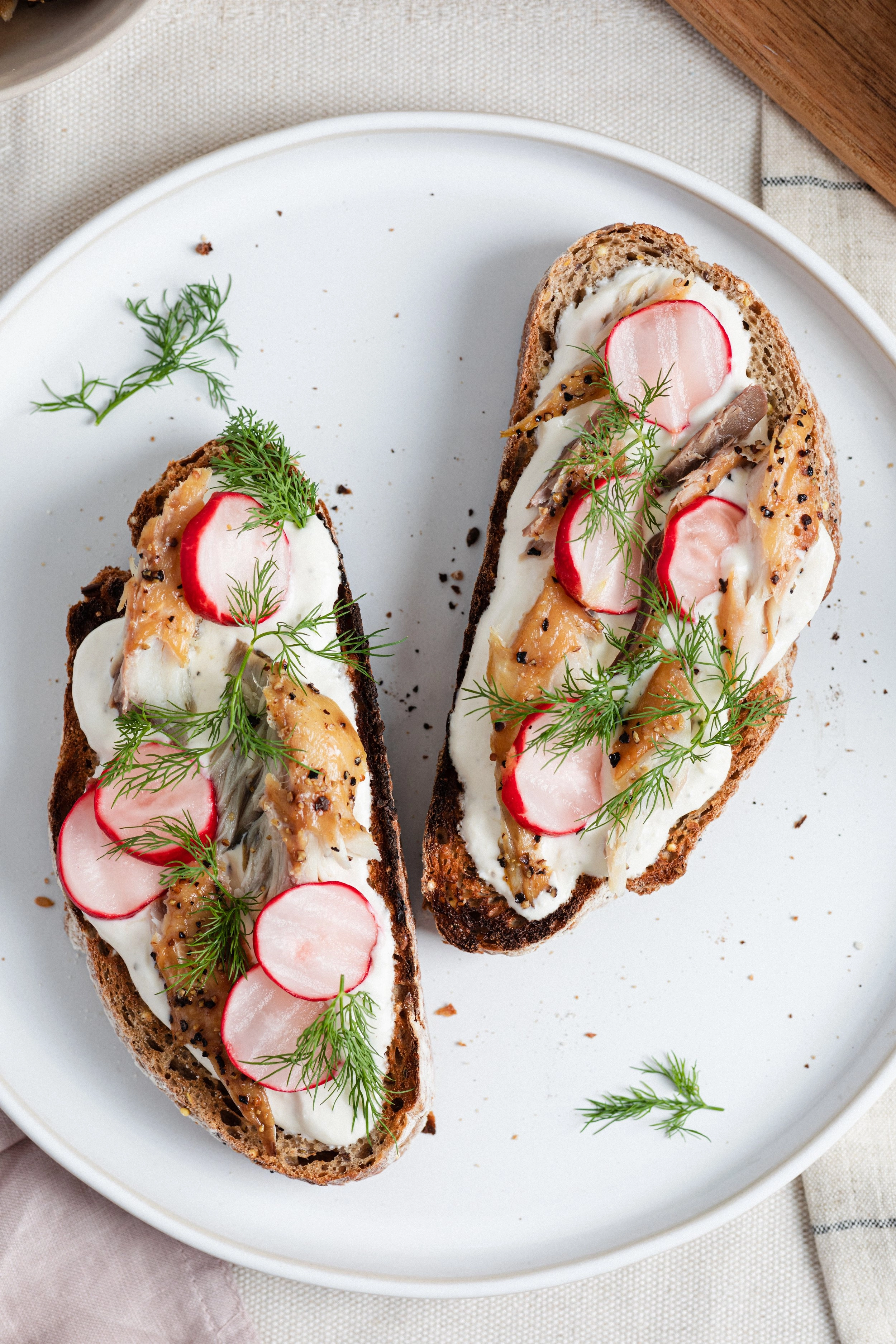  Mackerel, Rye Bread Crisp, Preserved Lemon Topped With Creme Fraiche 