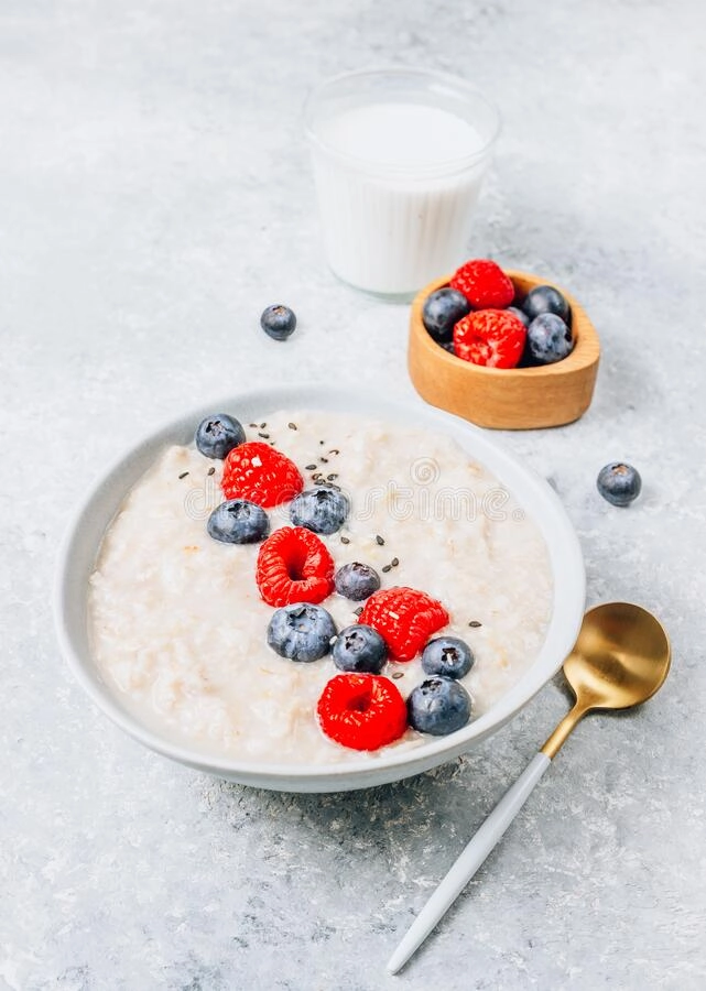 Vegan Porridge With Mix Of Berries. (Ve)