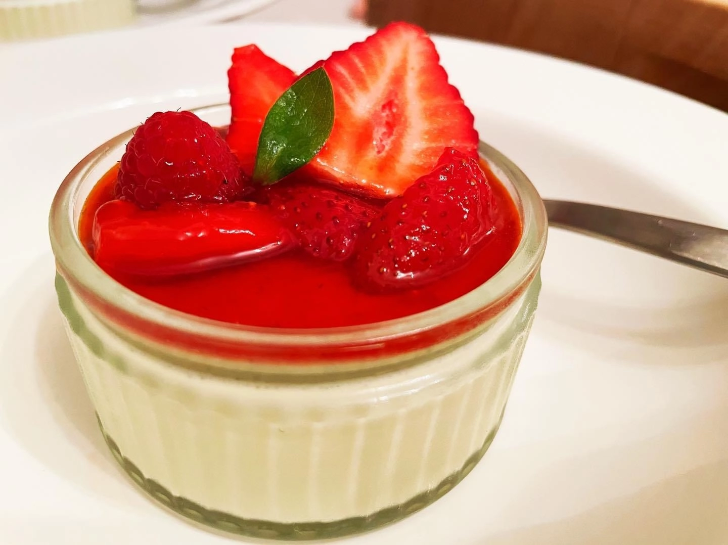 Matcha And Vanilla Panna Cotta With Summer Berries