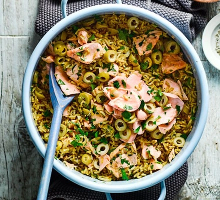 Salmon Preserved Lemon & Olive Pilaf