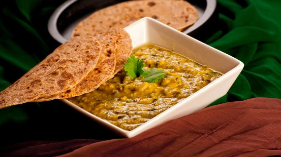 Green Lentils And Chapati