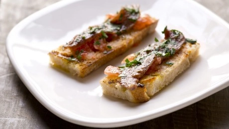 Boqoronies Marinaded White Anchovies Coming From Cantabrian Sea.