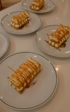 Millefeuille With Mascarpone Vanilla Cream And Homemade Salted Butter Caramel