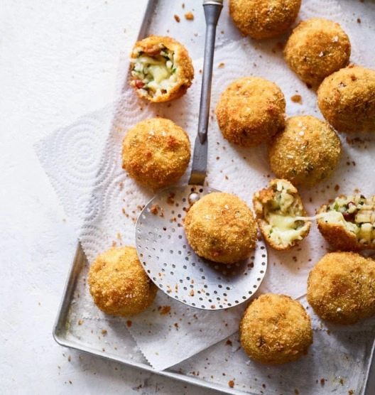 Pancetta, Mozzarella And Sundried Tomato Arancini Balls