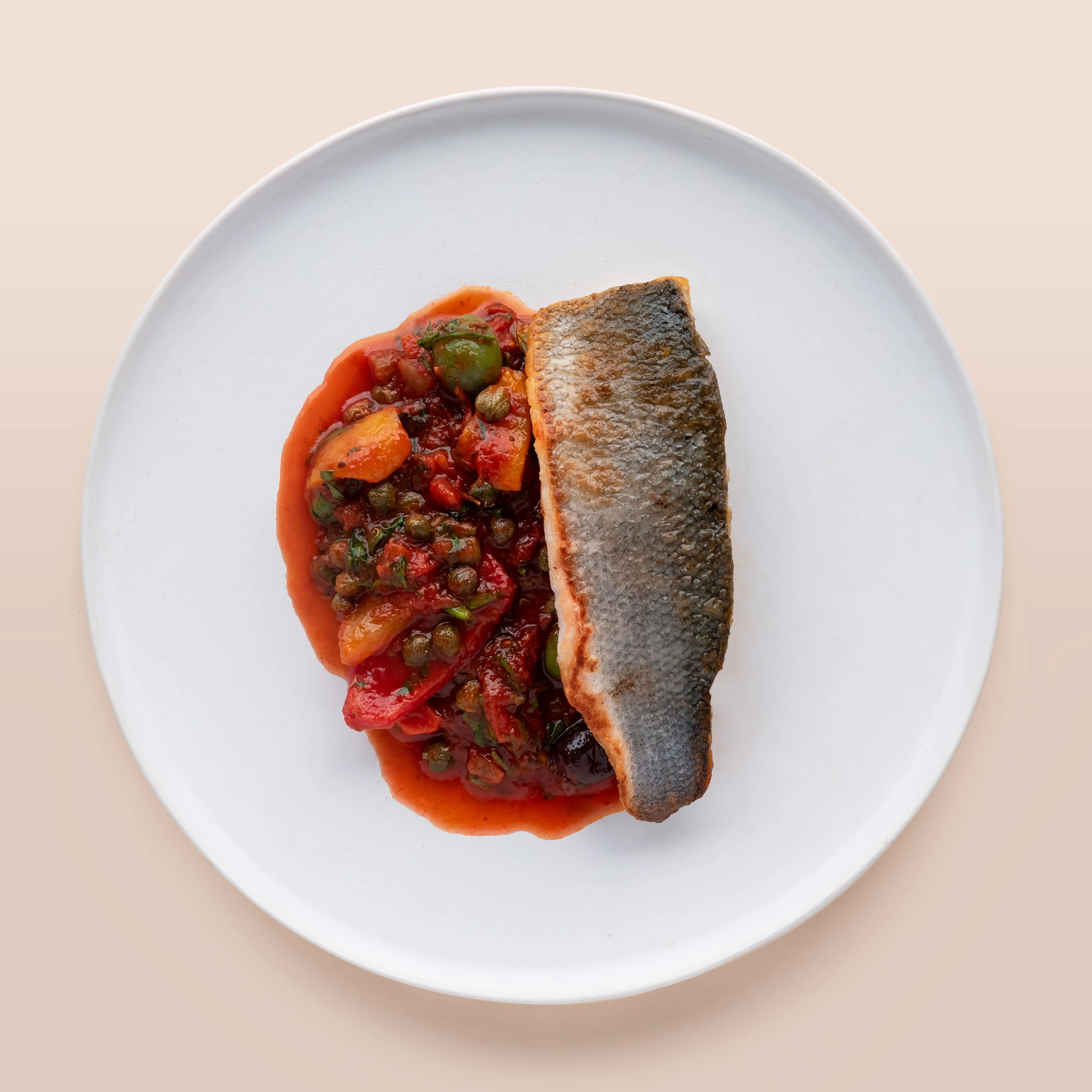 Pan-Seared Sea Bass With Caponata