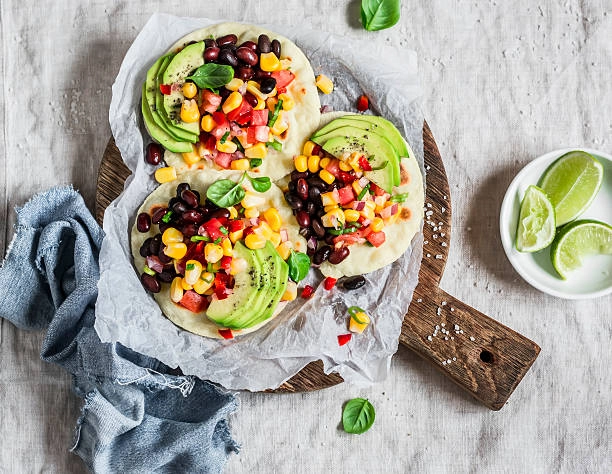 Spicy Vegetarian Mini Tostadas, Aubergine Puree And Coriander Pistou (V/Ve)