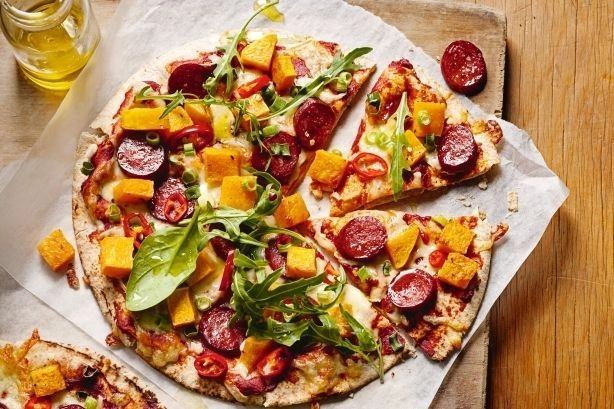 Roasted Garlic Pumpkin Sage And Ricotta Spelt Pizza (V)