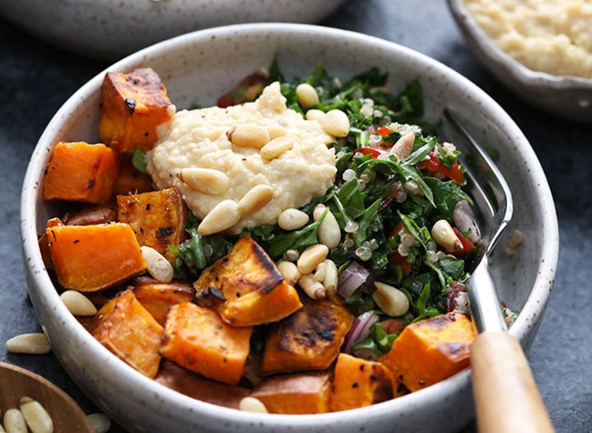 Vegan Squash Tahini And And Steamed Mix Grains (Ve)