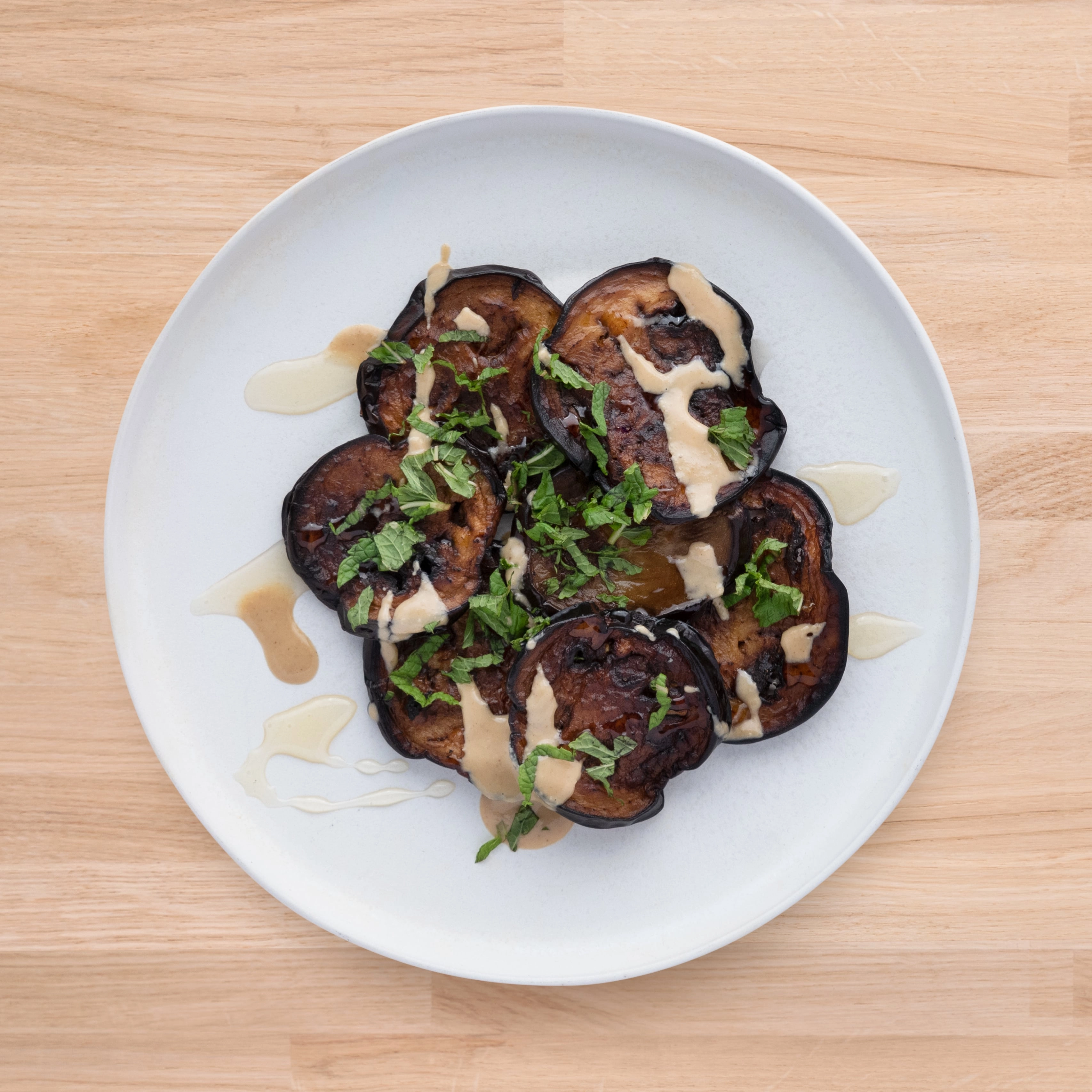 Fried Aubergine With Tahini & Honey