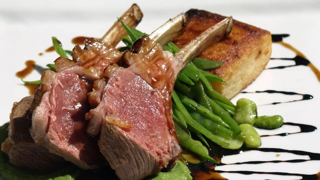 Rack Of Lamb, Herb & English Mustard Crust, Minted Jus