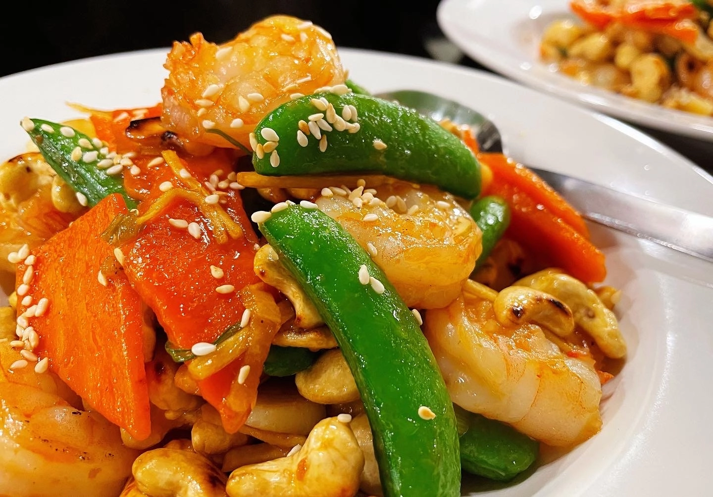King Prawn, Cashew Nut, Sugar Snap And Carrot Stir Fry
