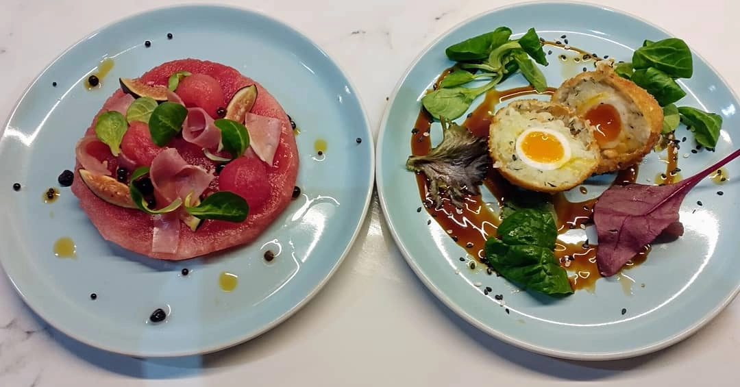 Prosciutto, Melon Ball, Compressed Assorted Melon, Balsamic Pearls(Gf)