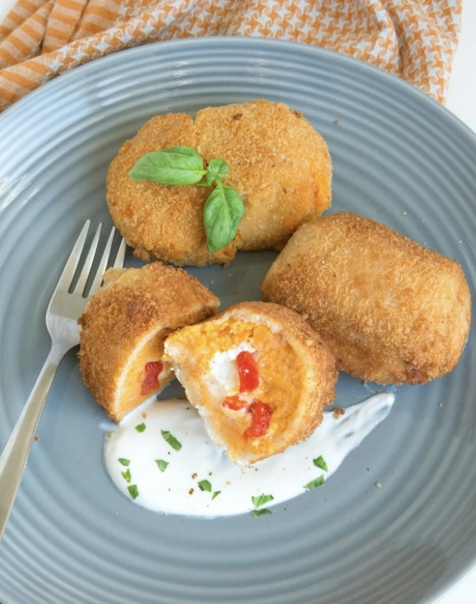 Sweet Potato Croquettes & Vegan Aioli Dip (Ve)