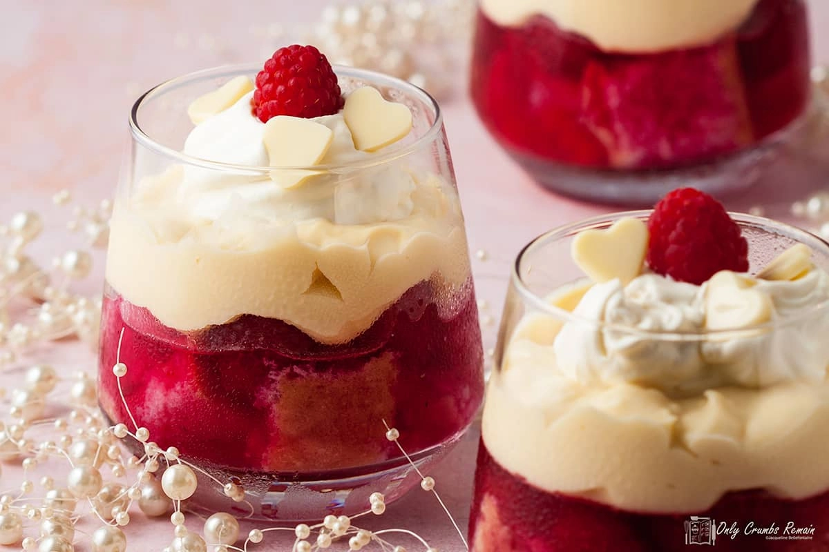 Raspberry Trifle (Madeira Cake,  Raspberry Jam, Biscuits)