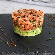 Fresh Salmon Tartare And Avocado Puree