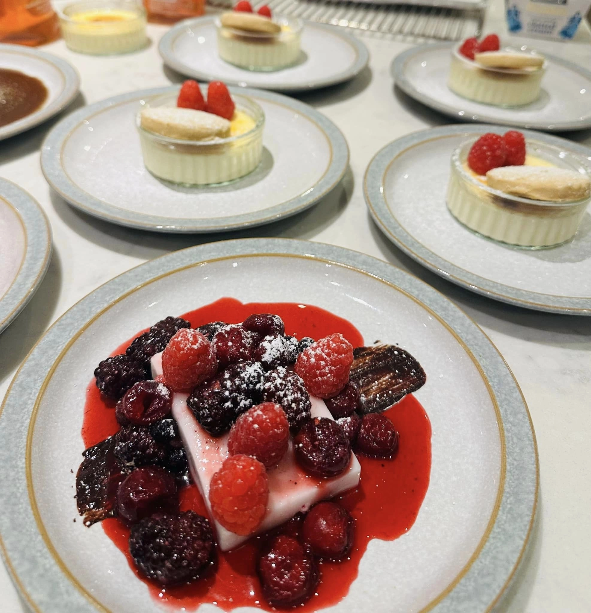 Coconut Panna Cotta With Red Wine & Raspberry Compote 